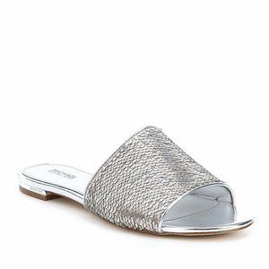 Michael Michael Kors Shelly Slide Sandals Sequin Silver